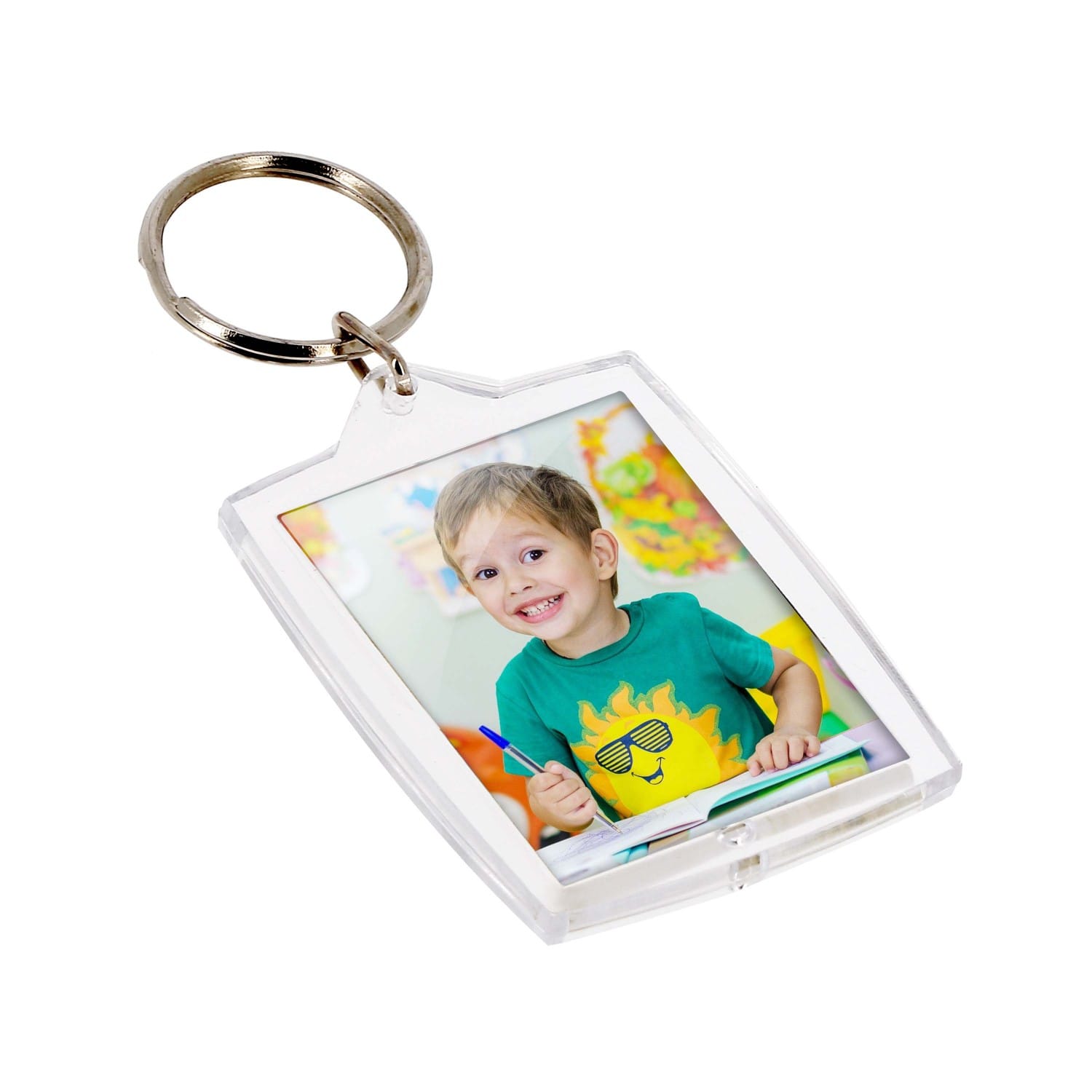 Porte-clef photo DEKNUDT rectangle - Plexi - Pour photo 3,5x4,5cm - livré  en sachet transparent individuel