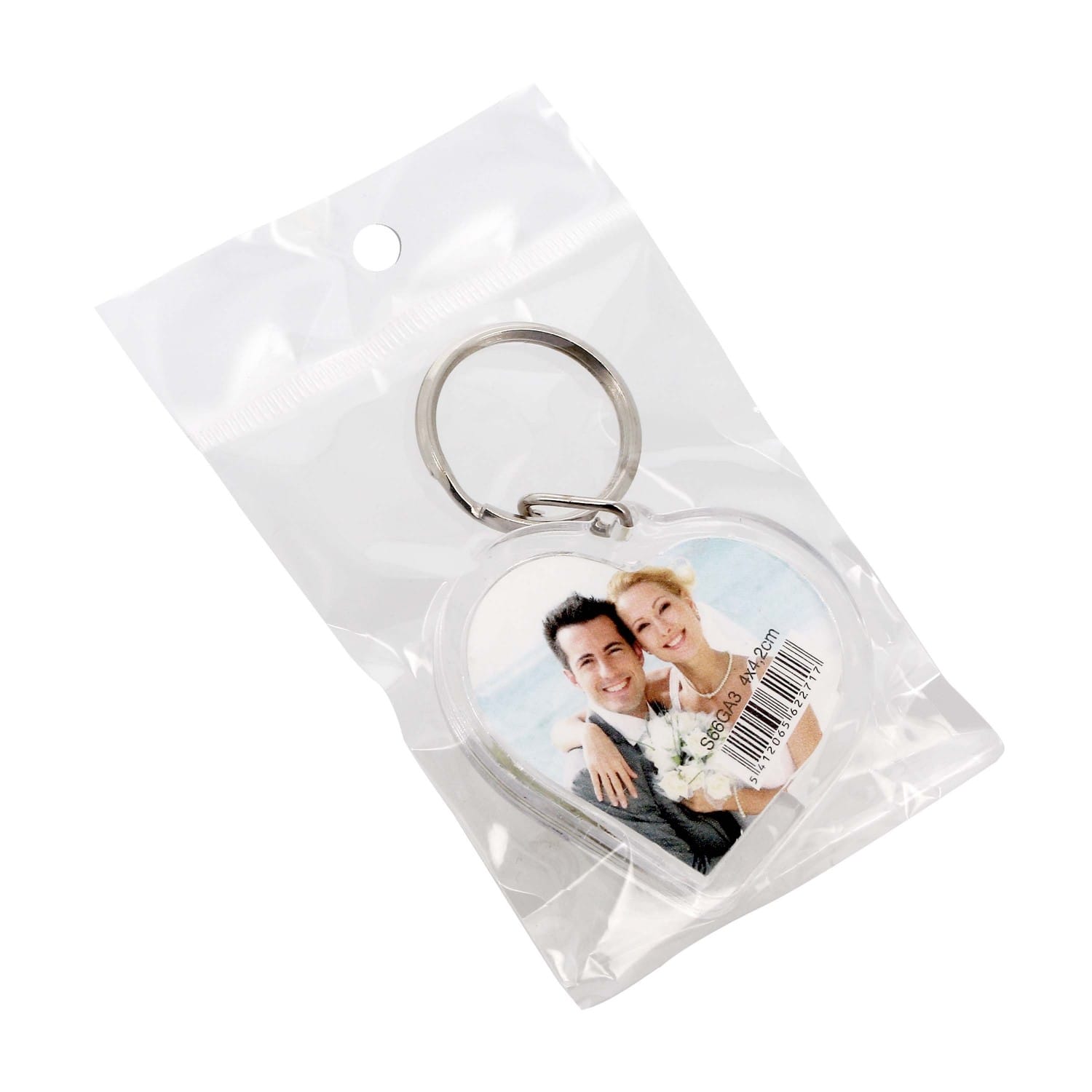 Porte-clef photo DEKNUDT rectangle - Plexi - Pour photo 3,5x4,5cm - livré  en sachet transparent individuel