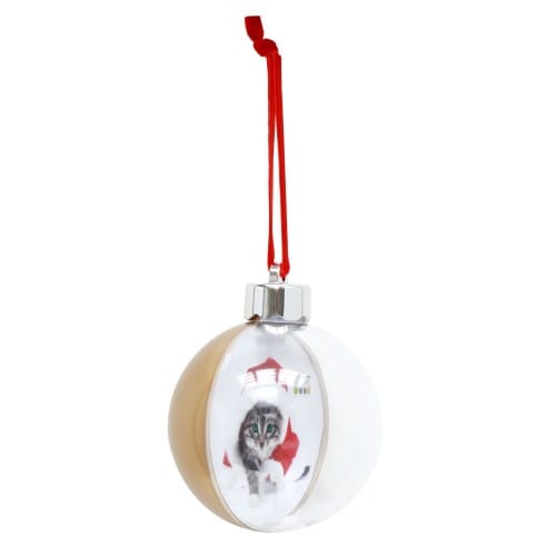 DEKNUDT - Boule de Noël dorée - Diamètre 10cm - Pour photo 7,6x7,6cm