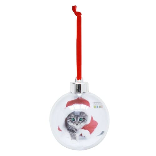 DEKNUDT - Boule de Noël transparente - Diamètre 10cm - Pour photo 7,6x7,6cm (l'unité)