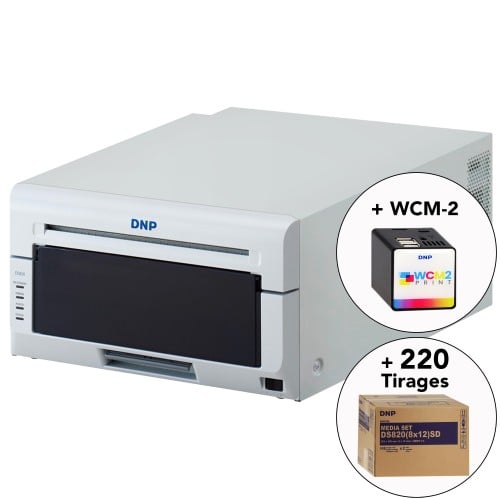 DNP - Kit imprimante thermique DS820 + 1 carton de consommables Standard Digital pour 220 tirages (DSP8202030SD) + Module WiFi WCM-2