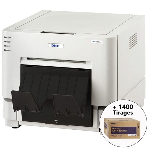 DNP - Kit imprimante thermique DS-RX1 HS + 1 carton de consommables pour 1400 tirages (DSRX1015)