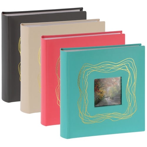 ERICA - Album photo pochettes avec mémo HARMONIE - 100 pages blanches - 200 photos - Couverture Multicolore 20,5x22cm + fenêtre (Lot de 4)