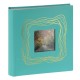 pochettes avec mémo HARMONIE - 100 pages blanches - 200 photos - Couverture Bleu Turquoise 20,5x22cm + fenêtre (Lot de 2)