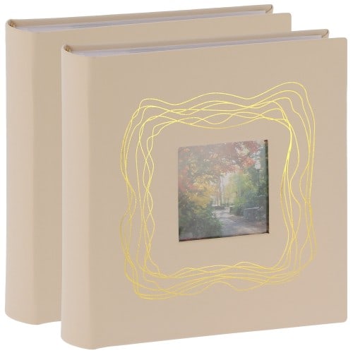 ERICA - Album photo pochettes avec mémo HARMONIE - 100 pages blanches - 200 photos - Couverture Blanc Cassé 20,5x22cm + fenêtre (Lot de 2)