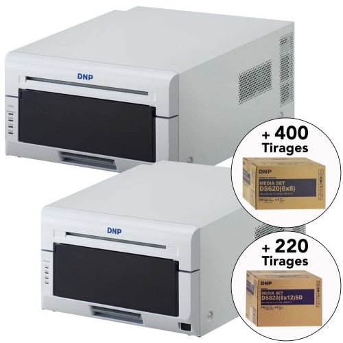 DNP - Kit imprimante thermique DS620 + consommable 15x20 (400 tirages) et DS820 + consommable  20x30cm (220 tirages)