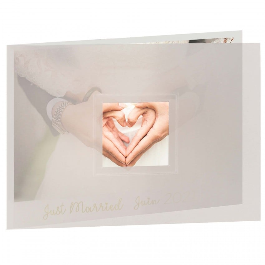 Faire-part POSITIV NICO Transparent & blanc 11,5 x 15,5cm (Enveloppe MBEE008 conseillée)