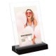 Deknudt porte-photo plexi 10x15 ppt 9x13 avec support bois noir ou blanc