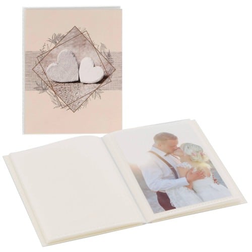 Album photo pochettes sans mémo ROMANTIC - 24 pages blanches - 24 photos - Couverture 13x16cm (Reconditionné)