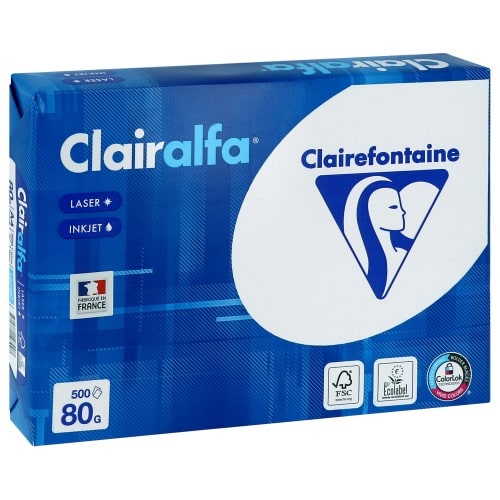 CLAIREFONTAINE - Ramette de papier 80g/m² - A4 - 500 feuilles