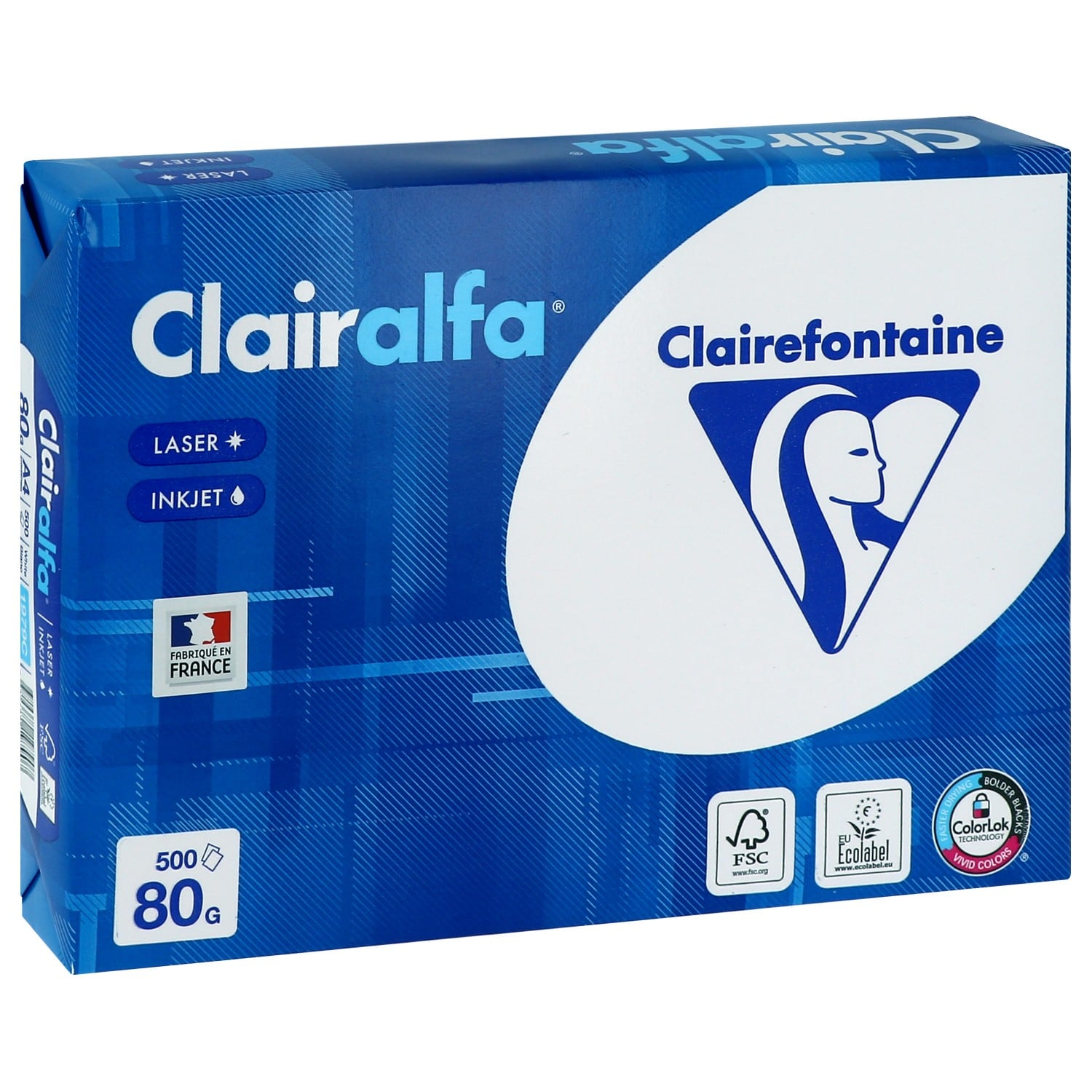 Ramette de 500 feuilles de papier blanc 90g, A4 DCP CLAIREFONTAINE