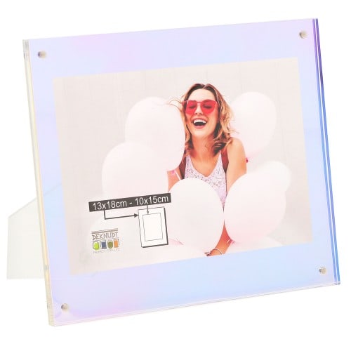 DEKNUDT - Porte-photo S58SJ plexi pour photo 10x15 ou 13x18 avec effet irisé