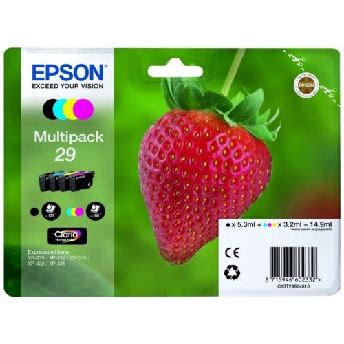 EPSON - Cartouche d'encre T298640 Fraise n°29 - Multipack noire/cyan/magenta/jaune