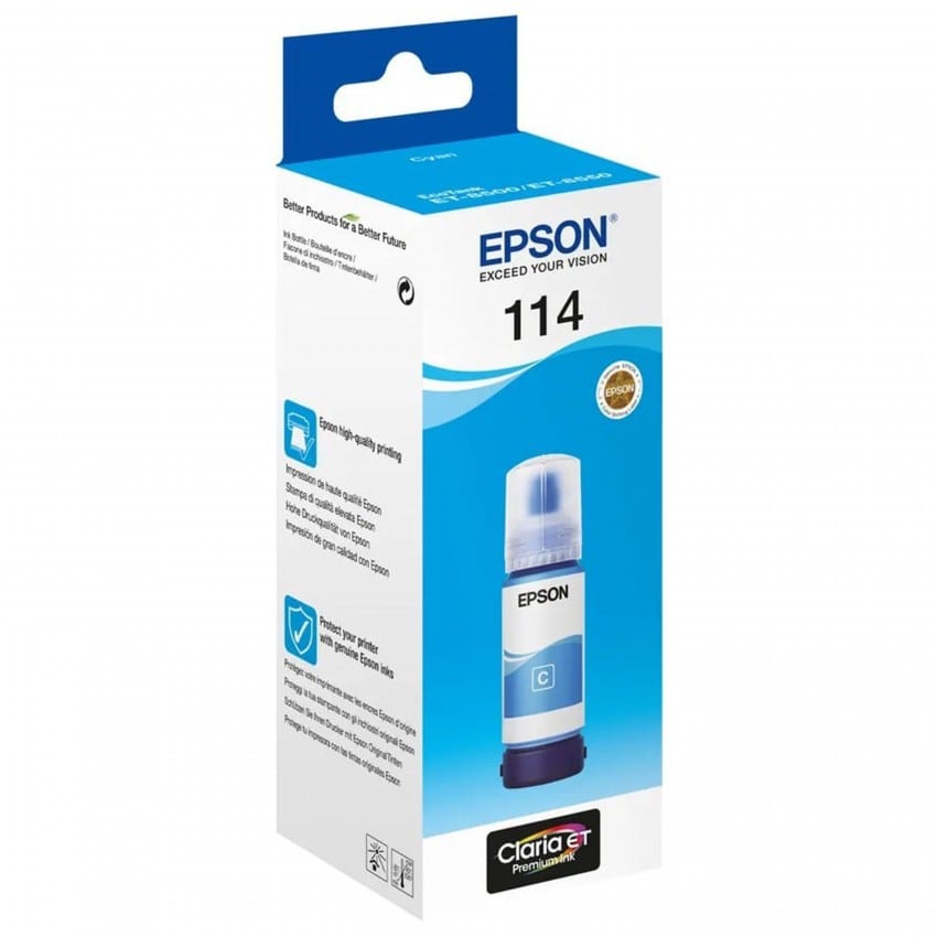 Epson encre bouteille Ecotank 114 Cyan