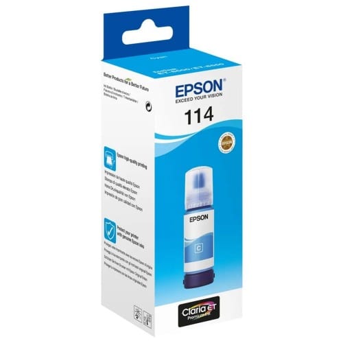 EPSON - Bouteille d'encre 114 Encre CYAN (C) pour Ecotank ET-8500 et ET-8550