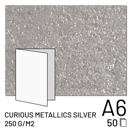 FUJI - Papier Curious Metallics Silver - 250g A5 plié / A6 2 volets (50 feuilles) (70100148099)
