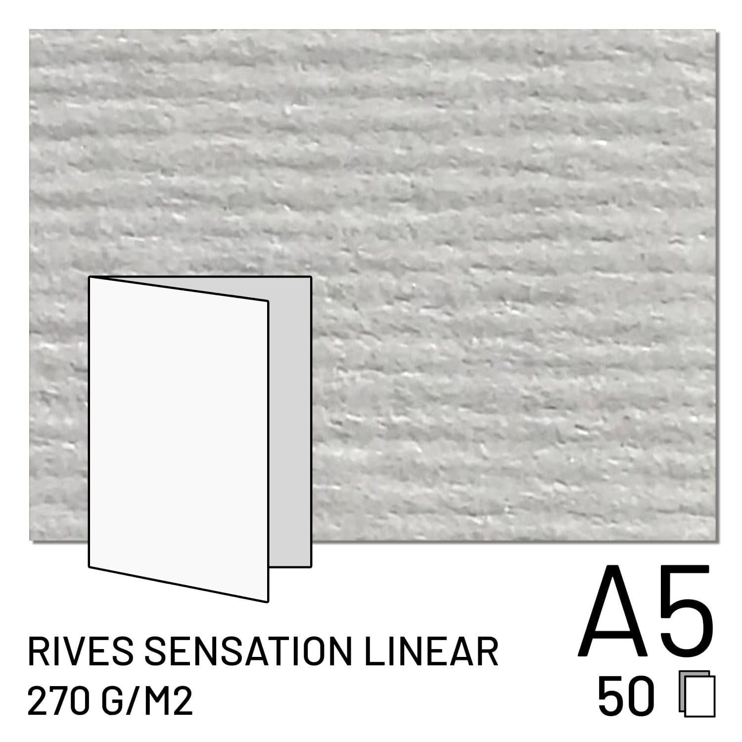 Papier FUJI Rives Sensation Linear 270g A4 plié / A5 2 volets (50 feuilles) (70100148094)