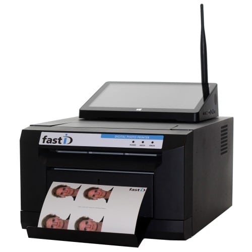 Kiosk photo identité ID STATION NEW FAST ID : imprimante + console avec écran 9,1" tactile + logiciel biométrique automatique
