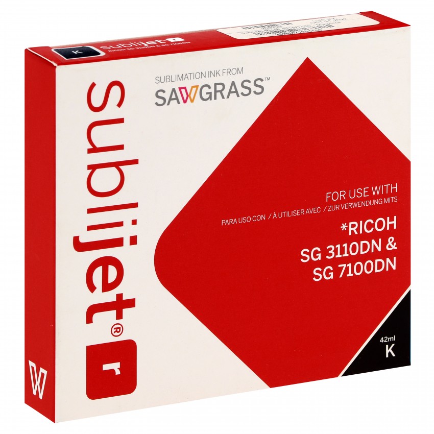 Encre sublimation SAWGRASS Sublijet-R - Noire 42ml - pour RICOH SG3110/7100DN