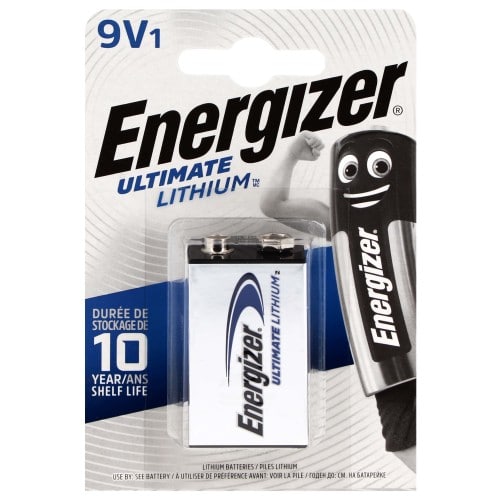 ENERGIZER - Pile lithium 6LR61 L522 9V Blister d'1 pile (Spéciale détecteur de fumée)