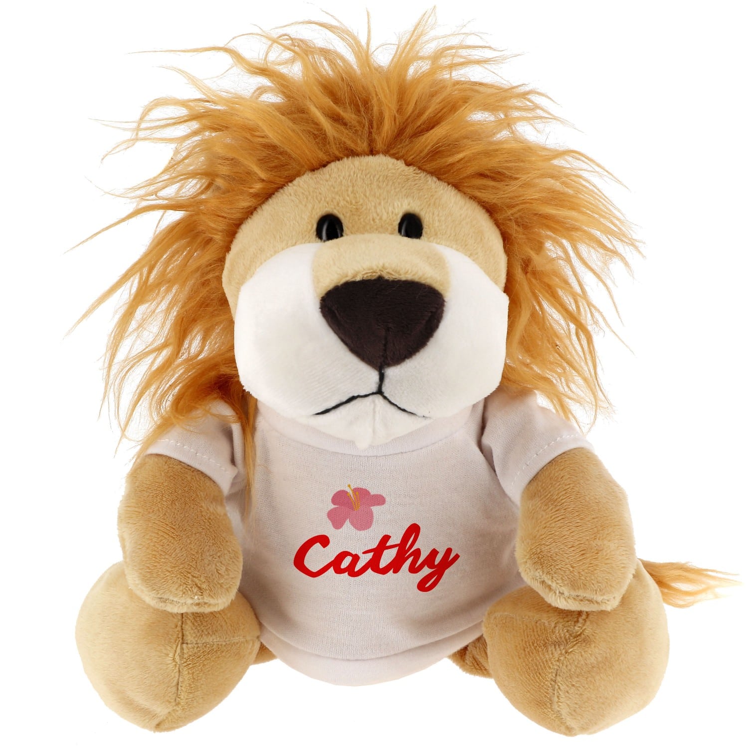 Peluche TECHNOTAPE Lion + T-shirt blanc - Hauteur 23cm