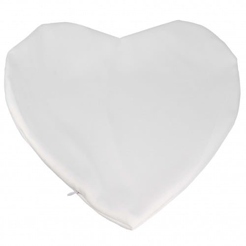 Housse de coussin Blanche - Forme cœur - 100% polyester sensation coton - Dim. 44x38cm (à utiliser avec réf. TSPS153)