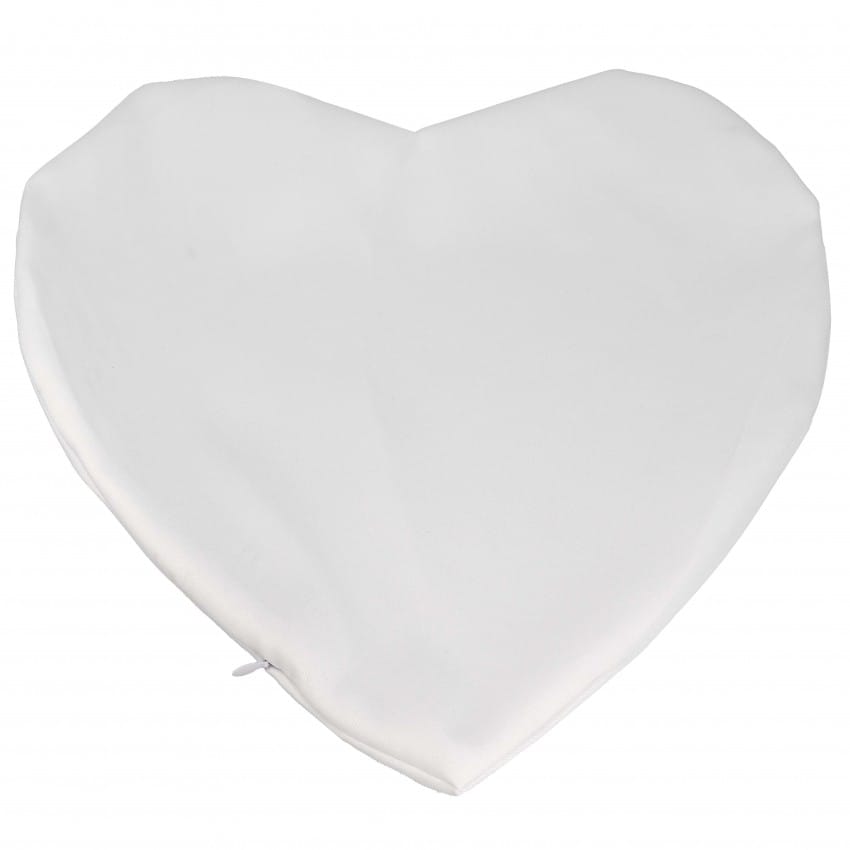 Housse de coussin TECHNOTAPE Blanche - Forme cœur - 100% polyester sensation coton - Dim. 44x38cm (à utiliser avec réf. TSPS153)