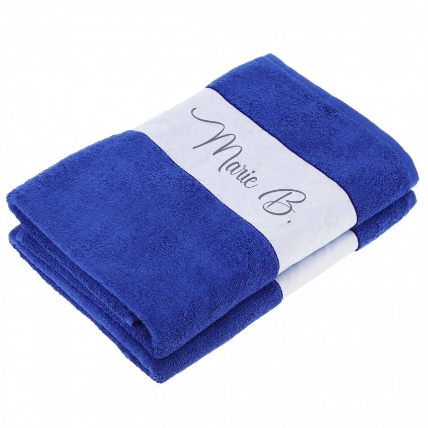 Serviette de bain TECHNOTAPE bleue - Dim. 70x140cm