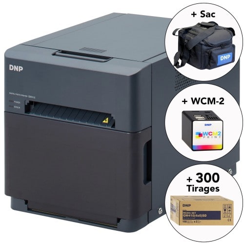 DNP - Kit imprimante thermique DP-QW410 + 1 carton de consommables Standard Digital pour 300 tirages (DPQW1015SD) + Sac de transport + Module WiFi WCM-2