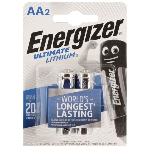 Pile lithium LR6 AA 1,5V ENERGIZER Blister de 2 piles