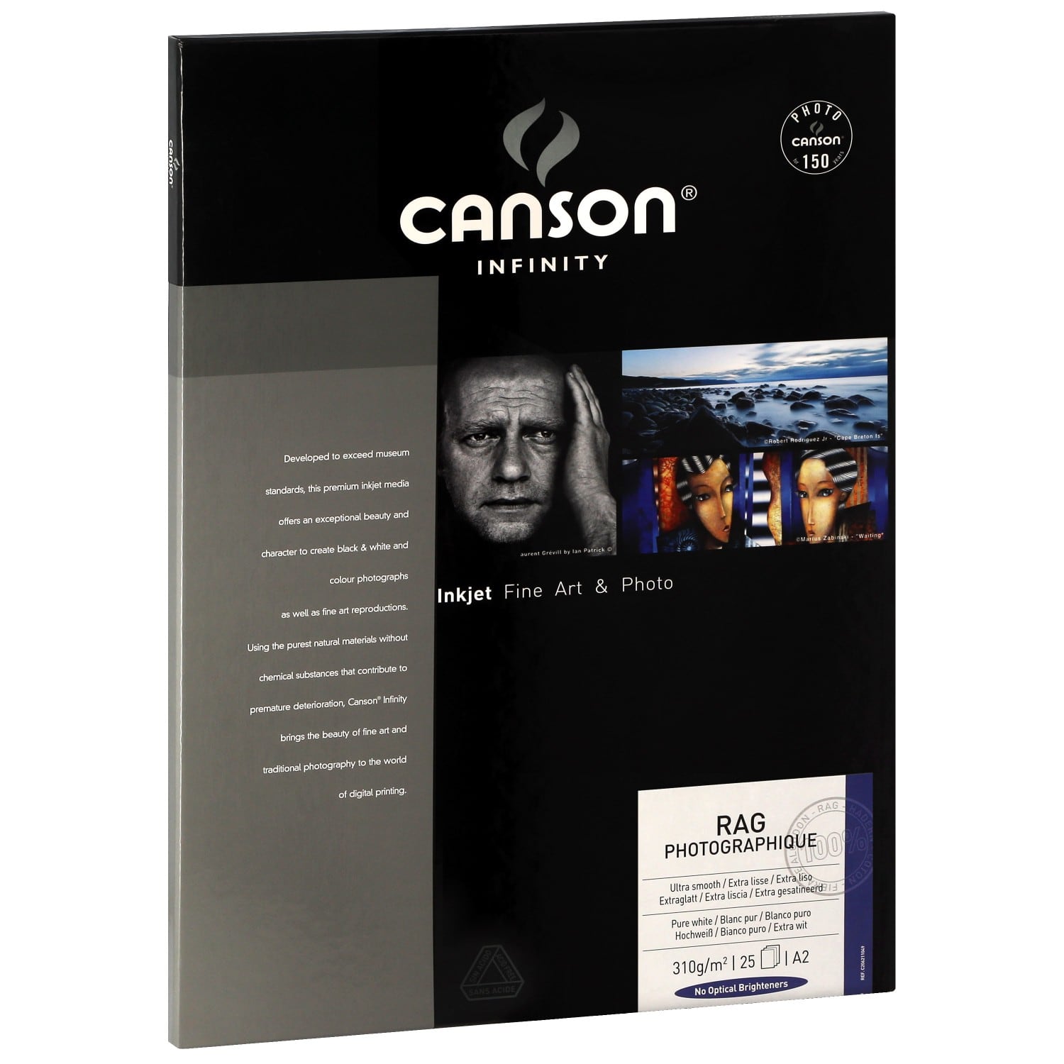 Papier jet d'encre CANSON Infinity Rag Photographique blanc mat 310g - A2 (42x59,4cm) - 25 feuilles (Reconditionné)