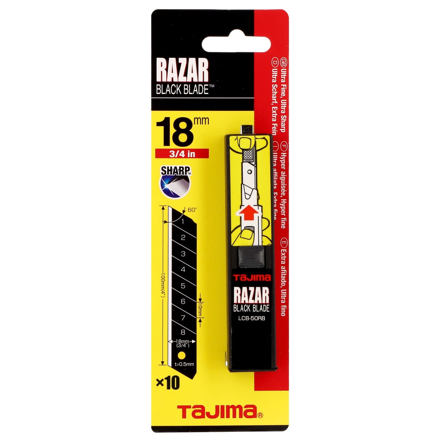 Lame de rechange 18 mm pour cutter professionnel RAJA