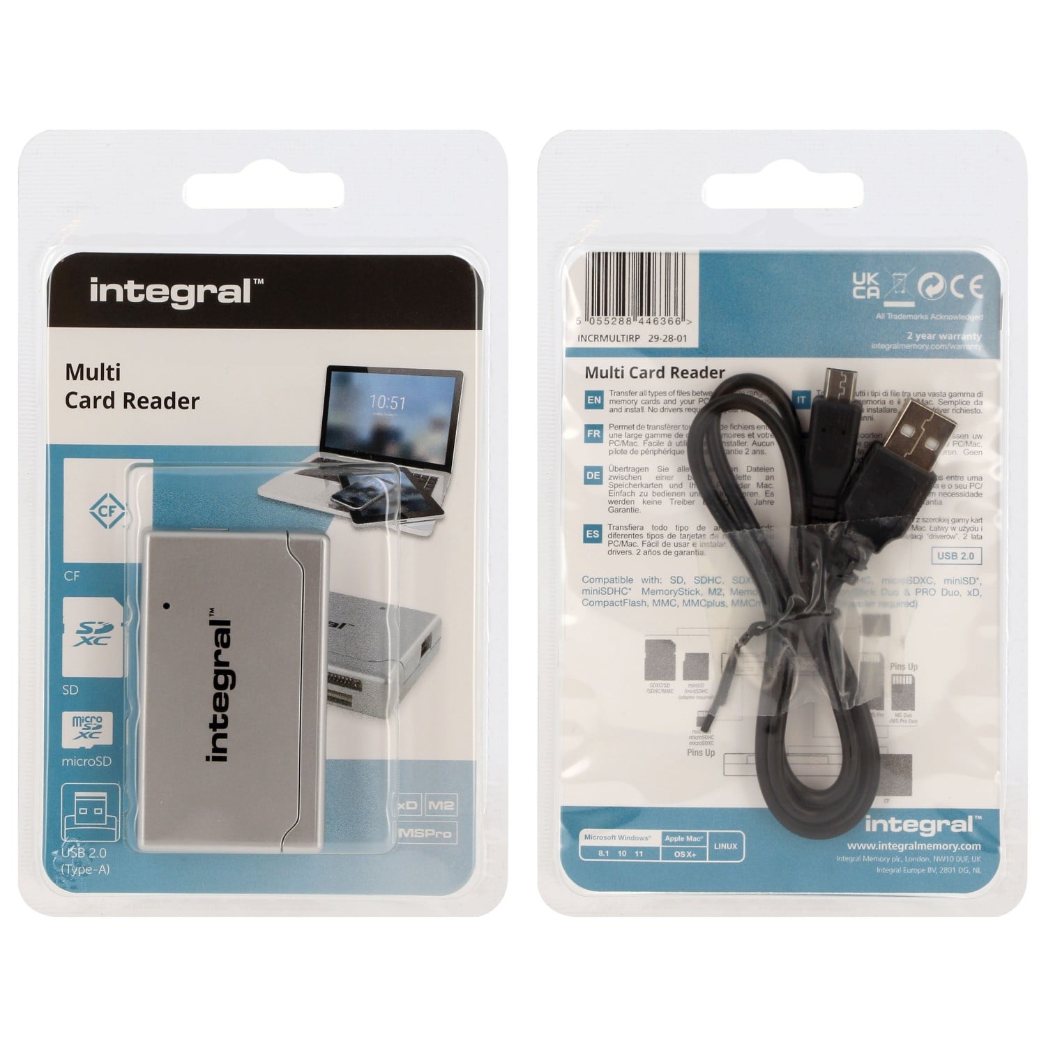 INTEGRAL Lecteur de Cartes Externe USB 3.1 V3 (Noir)