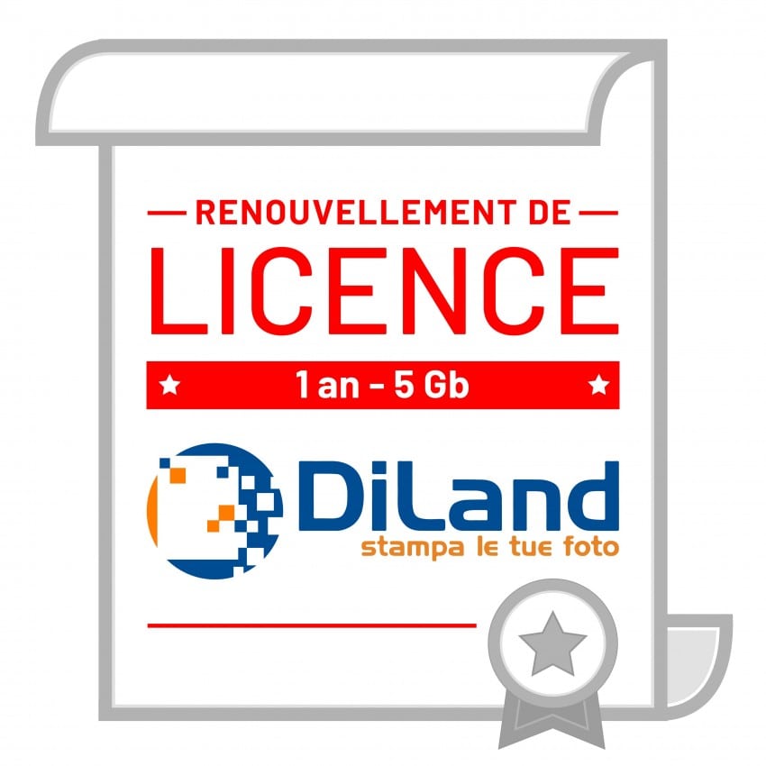 DiLand renouvellement licence WEB pour logiciel studio basic - 5GB *