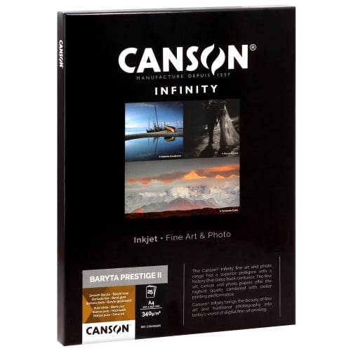 Canson Infinity papier Baryta Prestige II A4 blanc 340g/m² (25f)