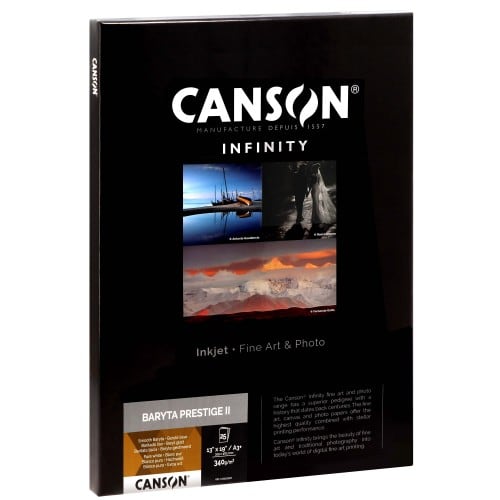 CANSON - Papier jet d'encre Infinity Baryta Prestige II brillant blanc 340g - A3+ (32,9x48,3cm) - 25 feuilles