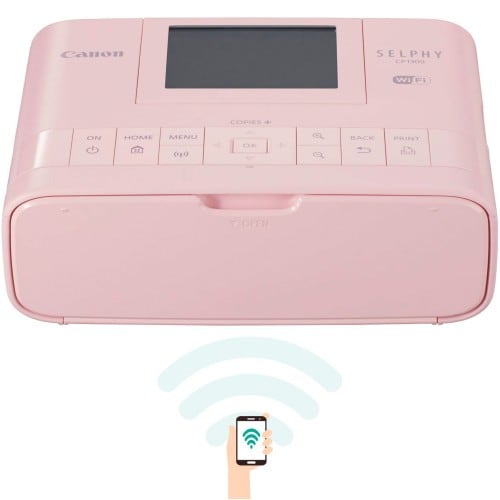 Imprimante thermique CANON Selphy CP1300 rose - Tirages 10x15cm en 47s - Ecran LCD inclinable de 8,1cm - Impression Wi-Fi