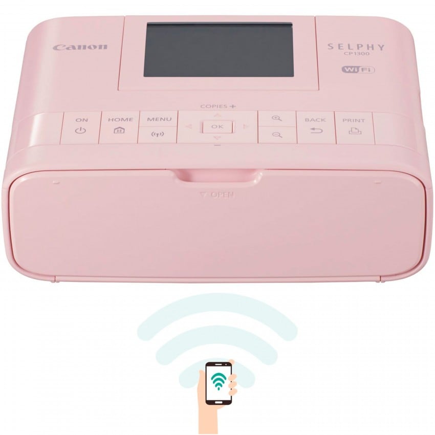 Imprimante thermique CANON Selphy CP1300 rose - Tirages 10x15cm en 47s - Ecran LCD inclinable de 8,1cm - Impression Wi-Fi