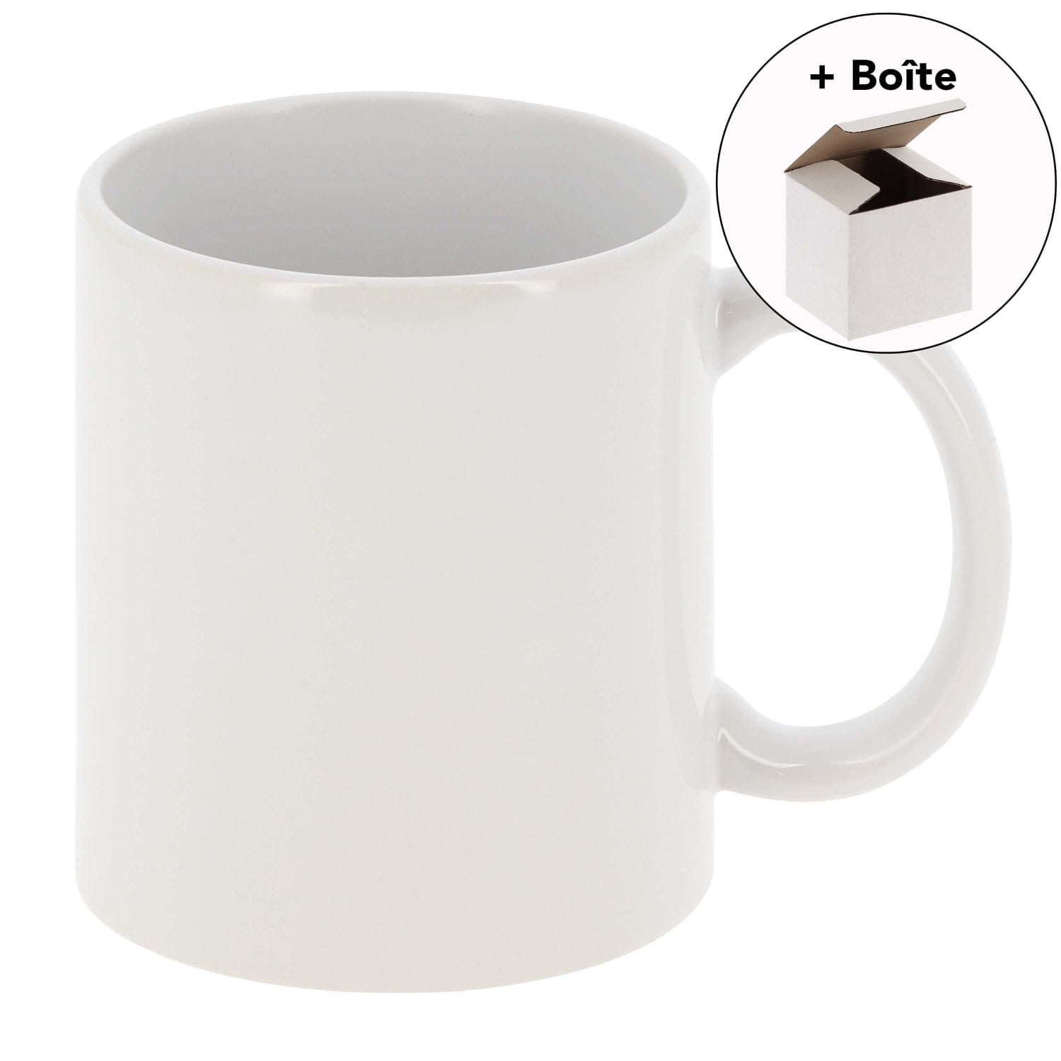 Mug céramique MB TECH Pack mug blanc haute qualité pour sublimation - 330ml  + boîte en carton