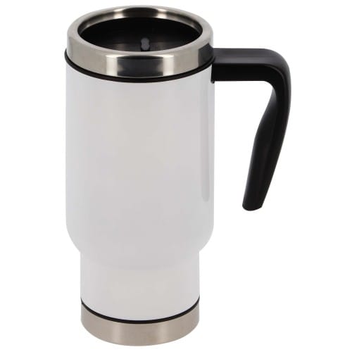 Mug en acier inoxydable de voyage 500ml (17oz) Blanc - Diamètre 85mm