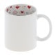 Mug céramique TECHNOTAPE 330ml (11oz) Blanc - Intérieur "Love" - Adapté lave-vaisselle/micro-ondes - Certifié contact alimentair