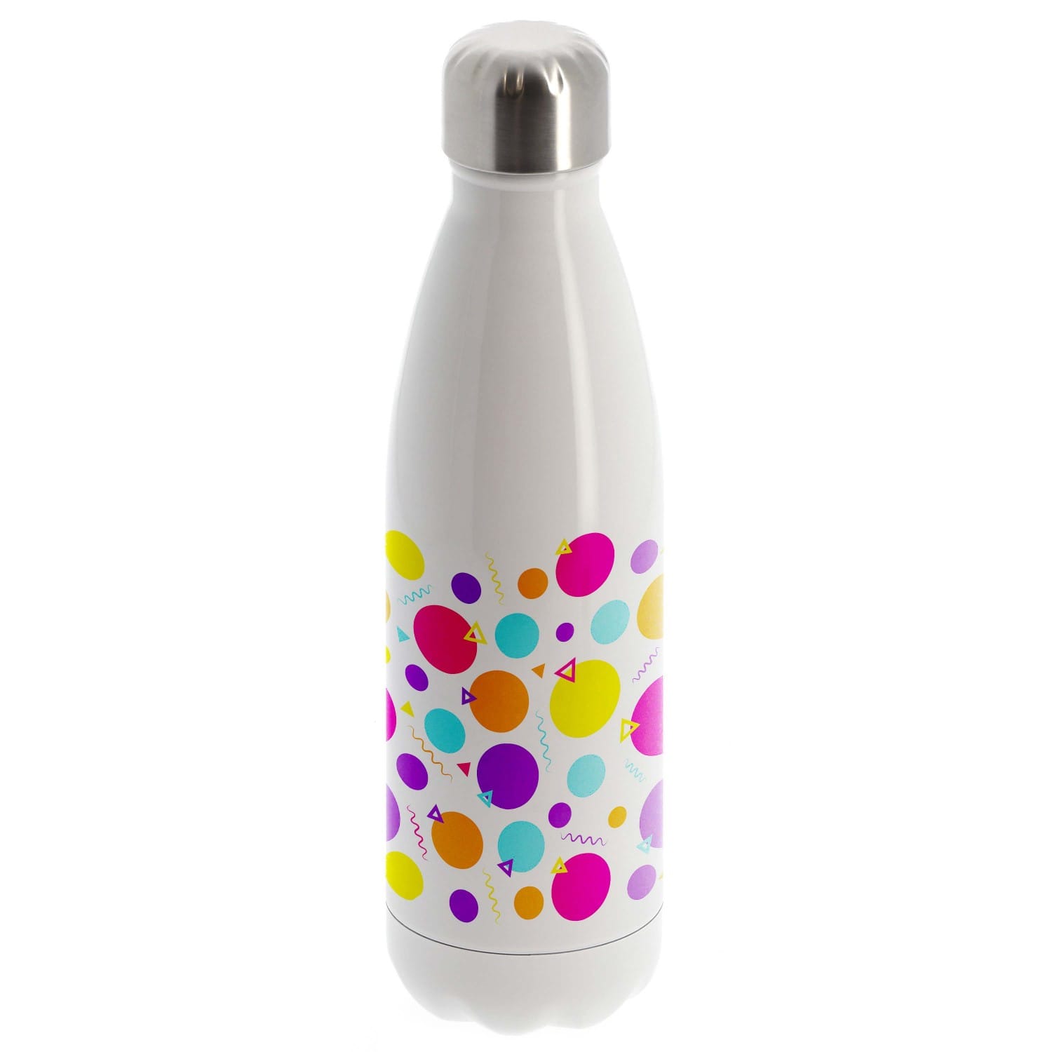 Gourde isotherme 500ml (17oz) Blanche bouchon acier inoxydable - Diamètre  70mm