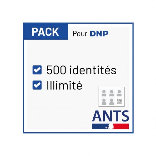 (500 identités / Illimité) permet la réalisation des identités ANTS.
