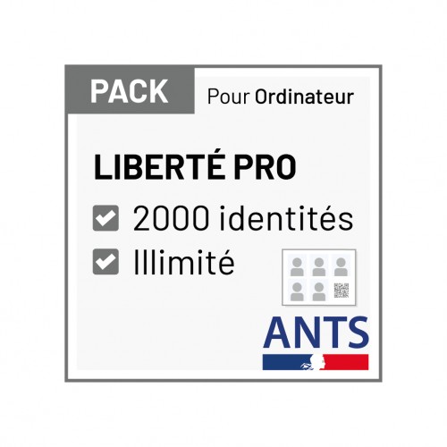 Pack pour ordinateur (Tous modèles) - LIBERTE PRO (2000 identités / illimité) Biométrie et ANTS (permis de conduire)