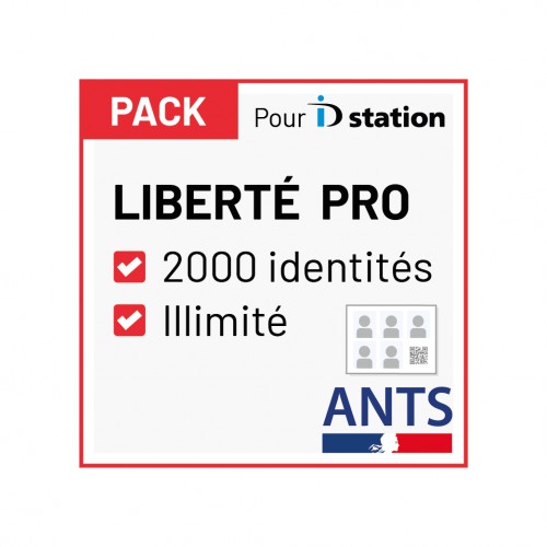 Pack pour ID STATION - LIBERTE PRO (2000 identités / Illimité) permet la réalisation des identités ANTS