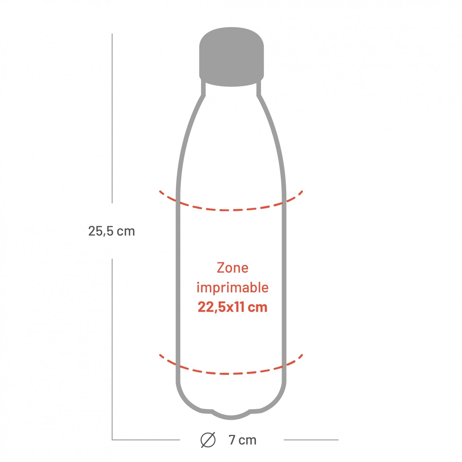 Gourde 500ml (17oz) Blanc isotherme - Embout buccal à pression