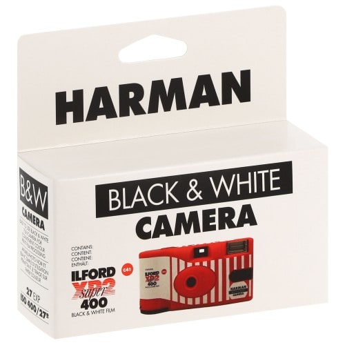 HARMAN - Appareil photo jetable Noir & Blanc Ilford XP2 Flash - 400 ISO - 27 poses - Vendu par 10