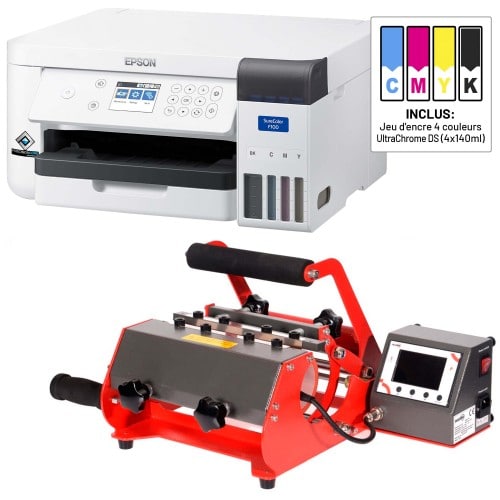 EPSON - Kit Imprimante + Presse(s) - EPSON SC-F100 + 1 jeu d'encre + SECABO TM2 pour 2 mugs