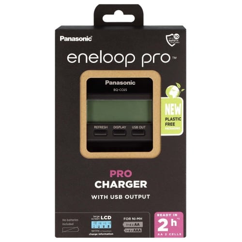 PANASONIC - Chargeur ENELOOP PRO Professional avec écran LCD (Recharge 4 piles LR6 ou LR03 non fournies)