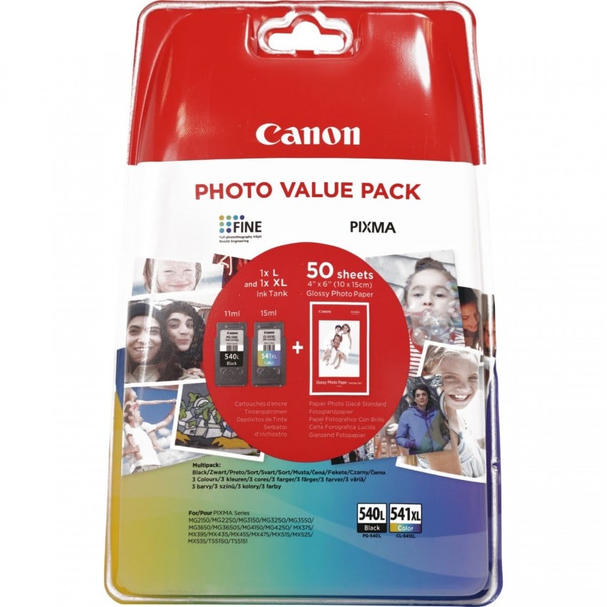Canon cartouche PG-540L / CL-541XL noir & couleur +50f 10x15cm *